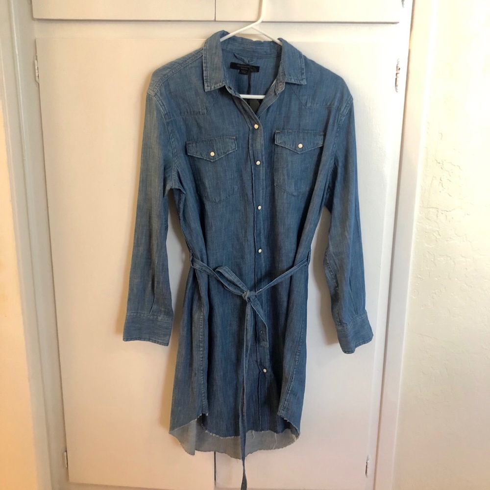 All saints Zelda denim dress size medium